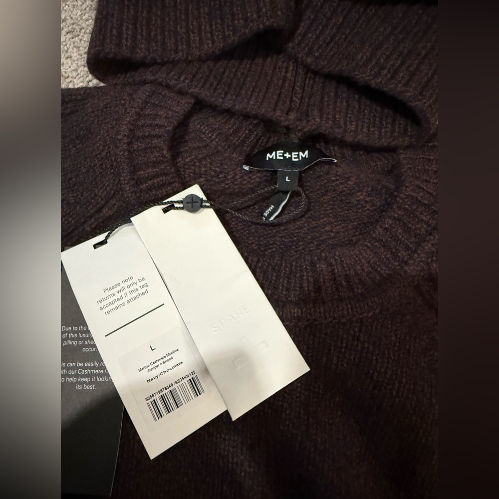 NWT Me + Em Merino Cashmere Mouline Sweater and snood! - Picture 3 of 11